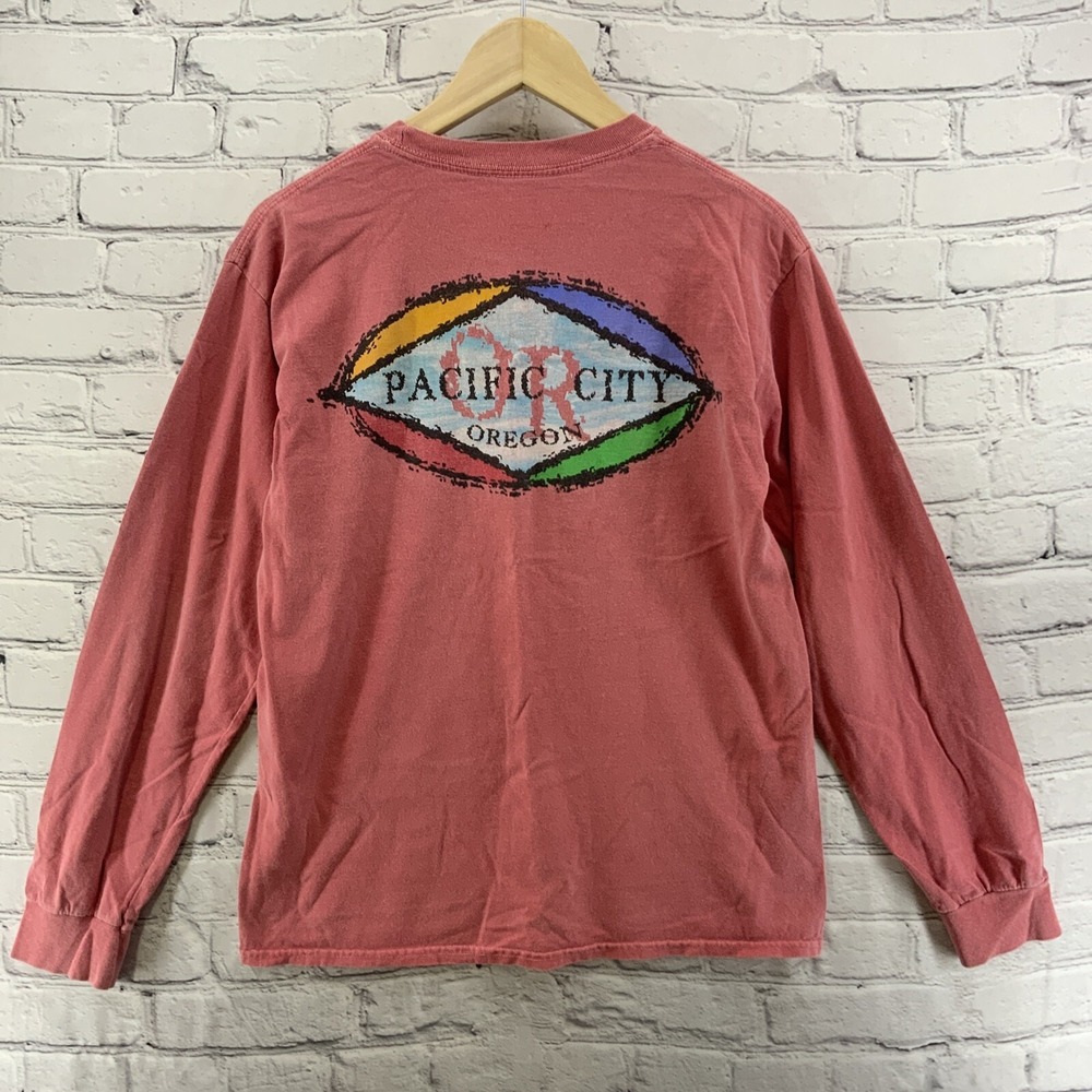 Blue 84 Long Sleeve Tee Shirt Mens Sz M Orange Pacific City OR Travel Souvenir - Picture 5 of 9